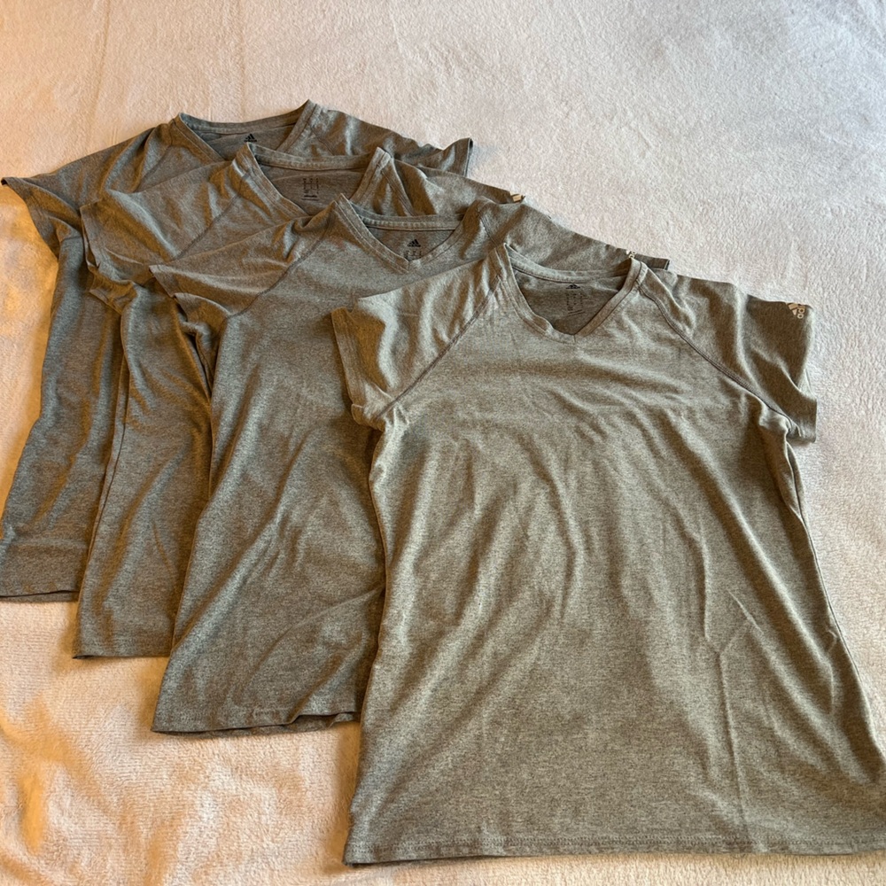 Adidas Gray V-Neck T-Shirt